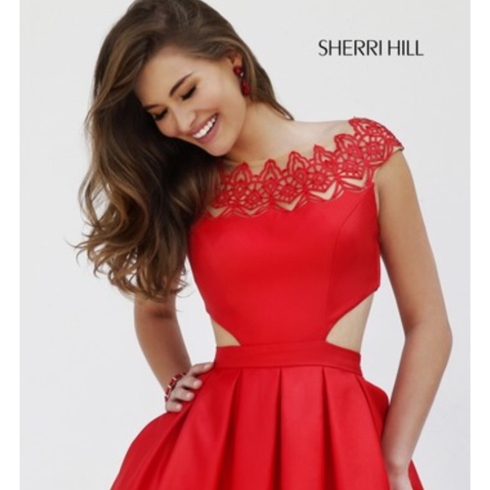 BRAND NWT Sheri Hill Cap-Sleeve Cocktail Dress